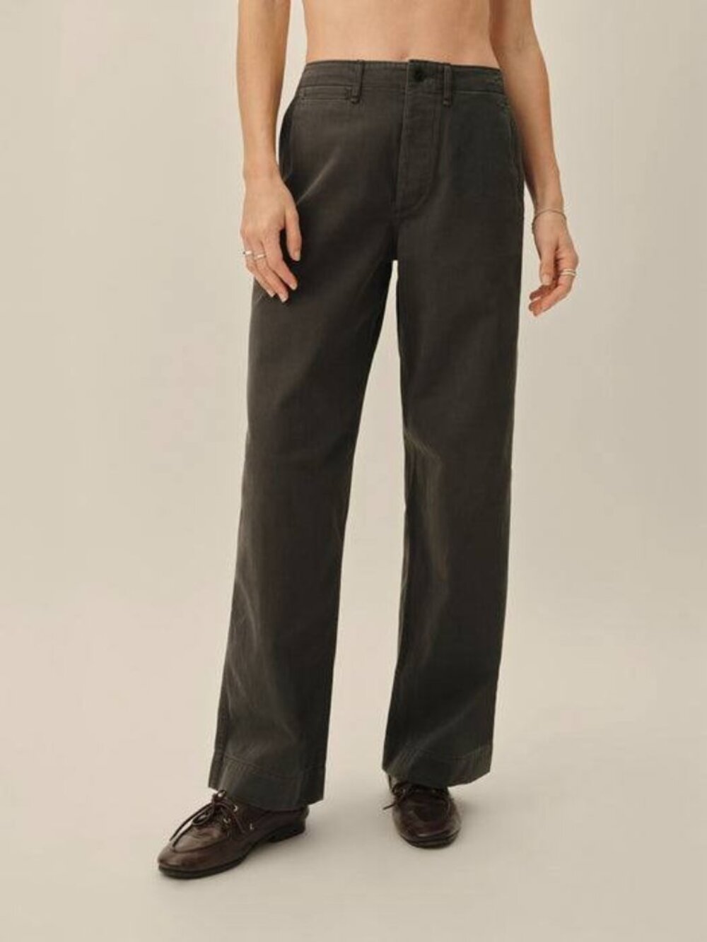 Buck Mason Wide Leg Pants in Charcoal
